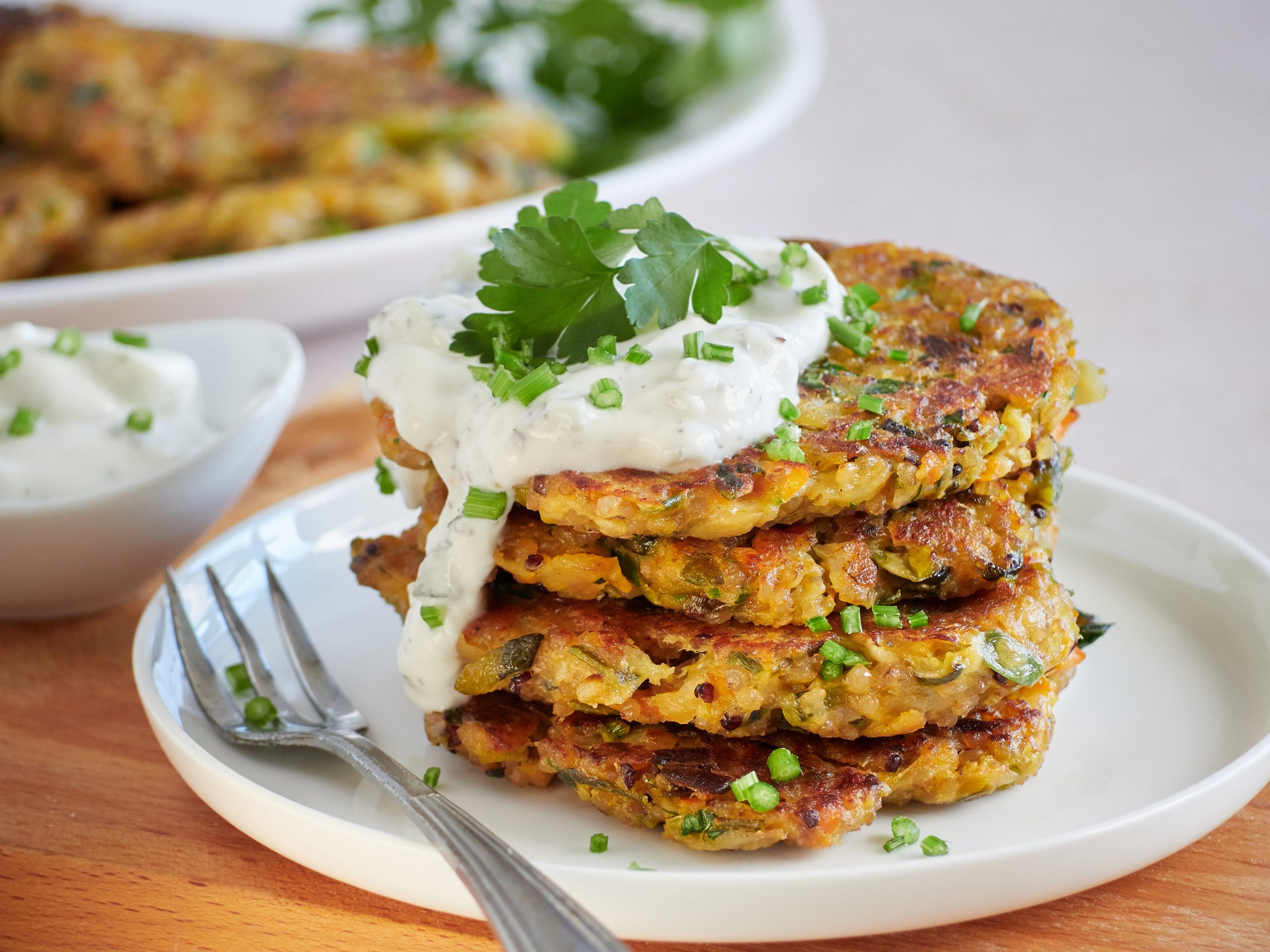 Möhren-Mangold-Rösti mit Dip | VidaVida Rezept