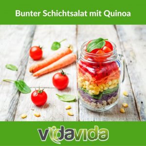 Rezept zum Abnehmen: Bunter Schichtsalat mit Quinoa